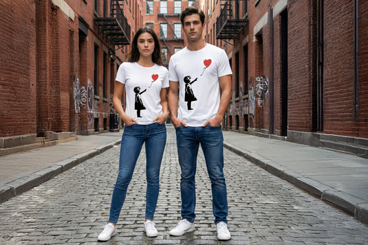 T-shirt - Girl with Balloon Weiß