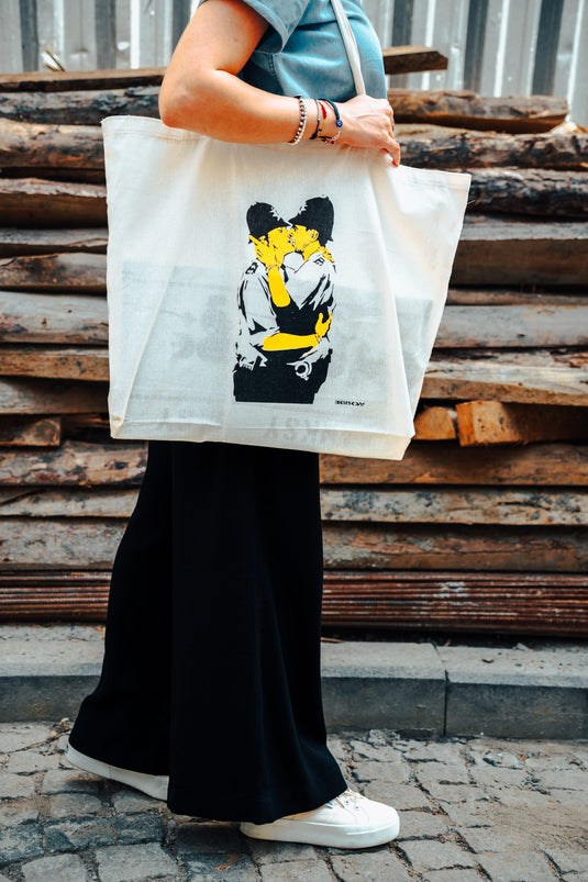 Velká jutová taška - Kissing Copper