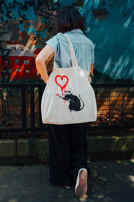 Jutebeutel groß - Love Rat