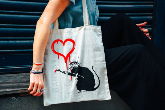 Klein jute tasje - Love Rat