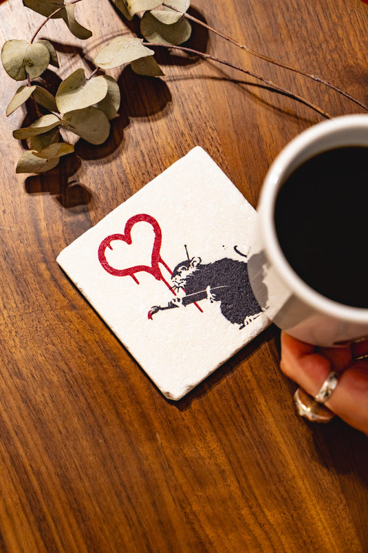 Stein Untersetzer - Love Rat