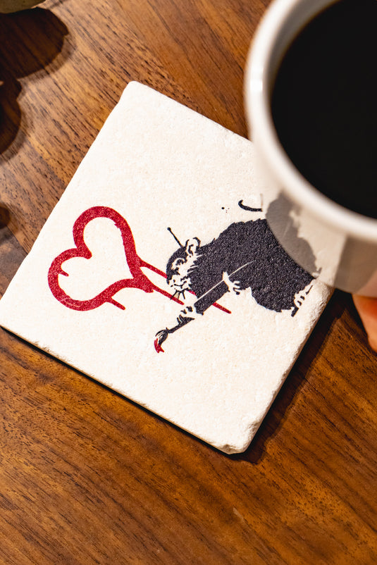 Stein Untersetzer - Love Rat