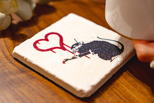 Stein Untersetzer - Love Rat