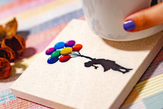 Stein Untersetzer - Floating Girl