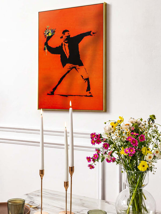 Poster · Banksy - Flower Thrower Red