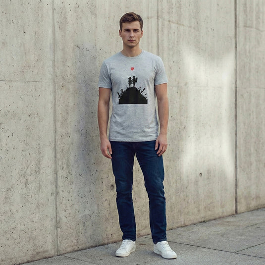 T-shirt - Kids on Guns (Grau)