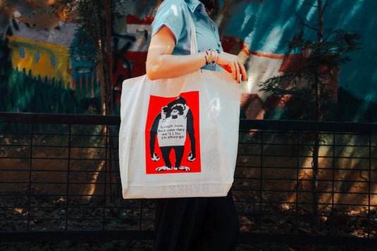 Jutebeutel groß - Laugh Now Rot