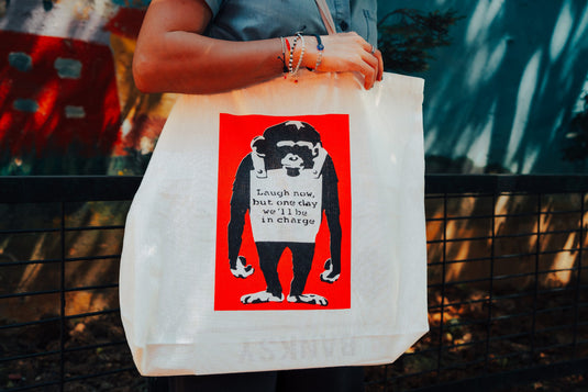 Jutebeutel groß - Laugh Now Rot