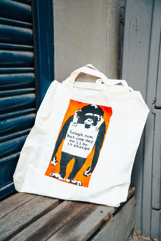 Jutebeutel klein - Laugh Now Rot