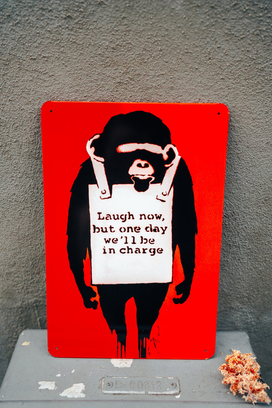 Metall Platte - Laugh Now (Rot)