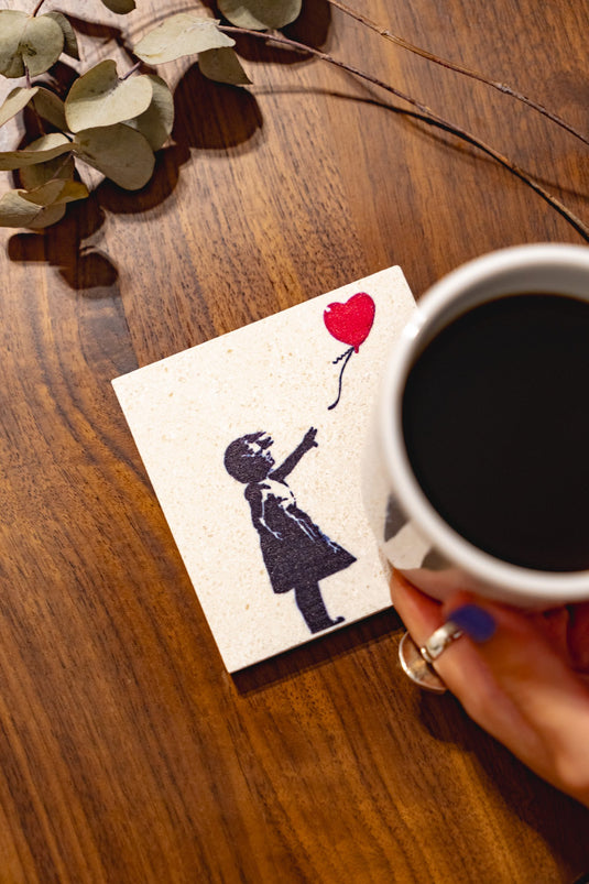 Stein Untersetzer - Girl With Baloon