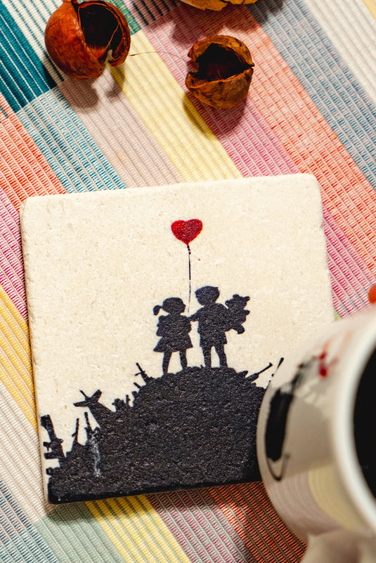 Stein Untersetzer - Kids On Guns