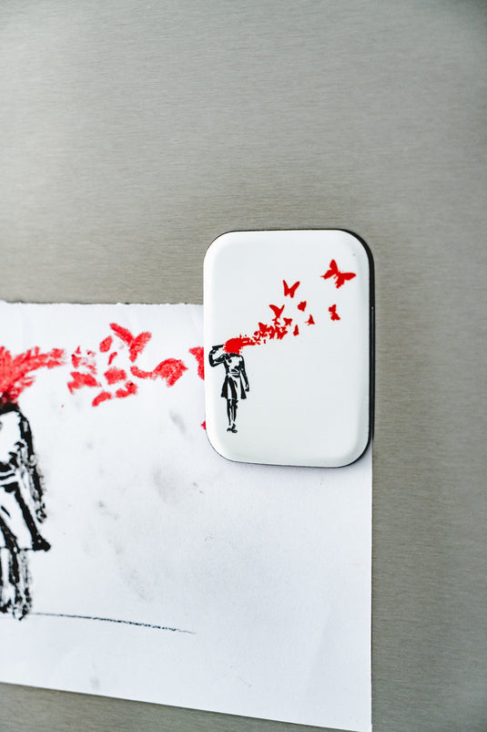 Koelkastmagneet - Vlindermeisje