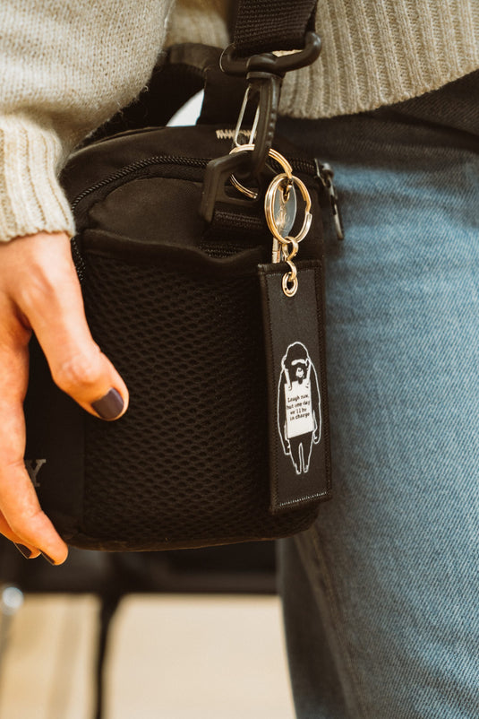 Stoff Schlüsselanhänger – Laugh Now