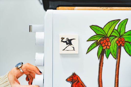 Stein Magnet - Flower Thrower (weiß)