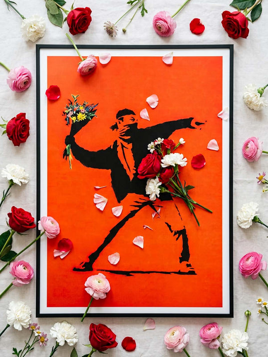 Poster · Banksy - Flower Thrower Red