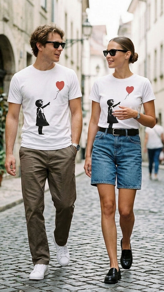 T-Shirt - Girl with Balloon Weiß