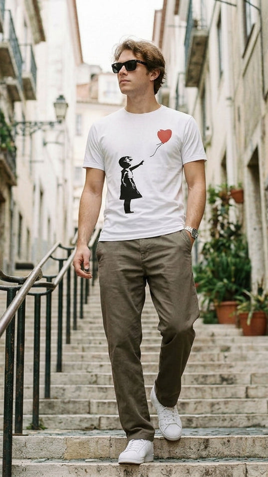T-Shirt - Girl with Balloon Weiß