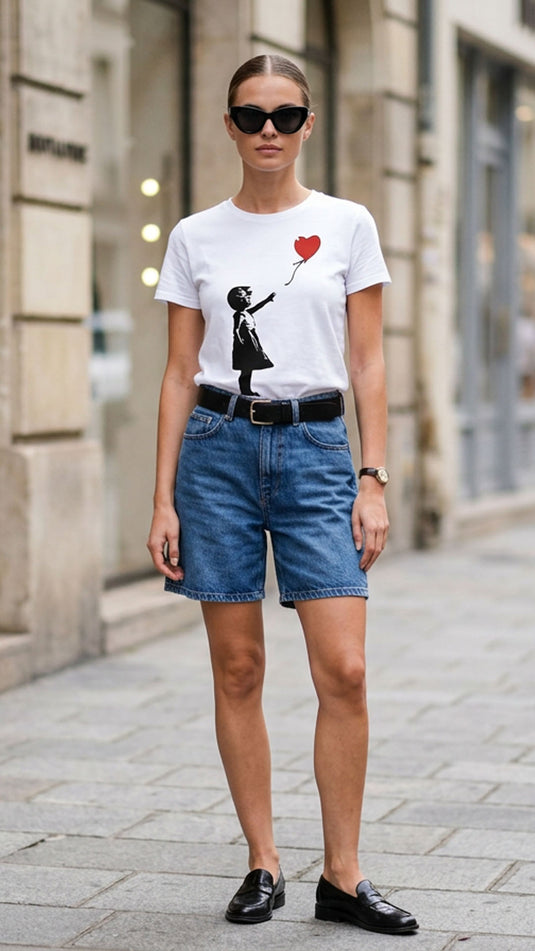T-Shirt - Girl with Balloon Weiß