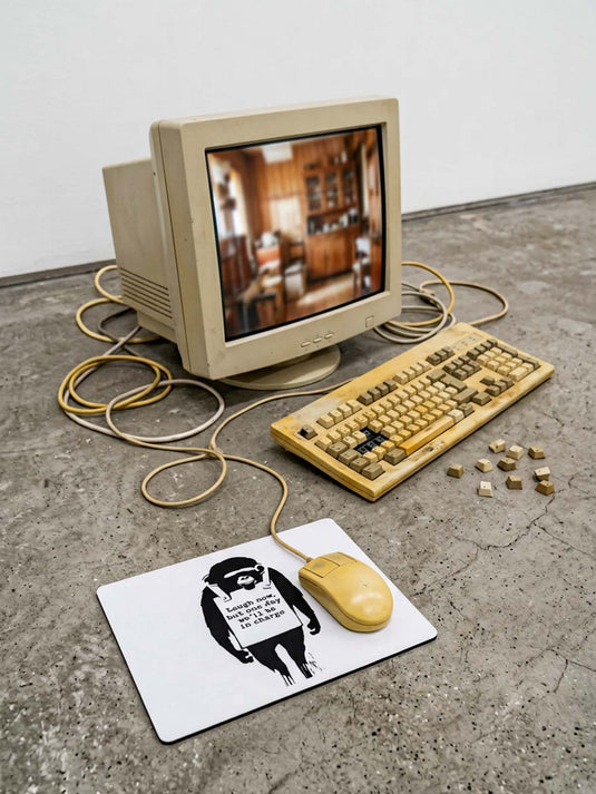 Mauspad · Banksy - Laugh Now