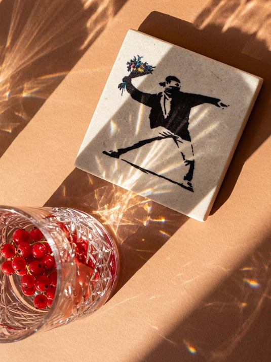 Stein-Untersetzer · Banksy - Flower Thrower