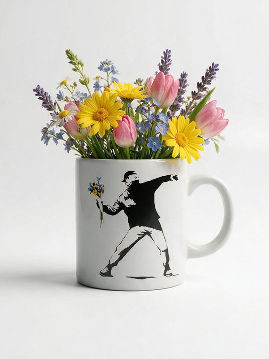 Kaffeetasse · Banksy - Flower Thrower
